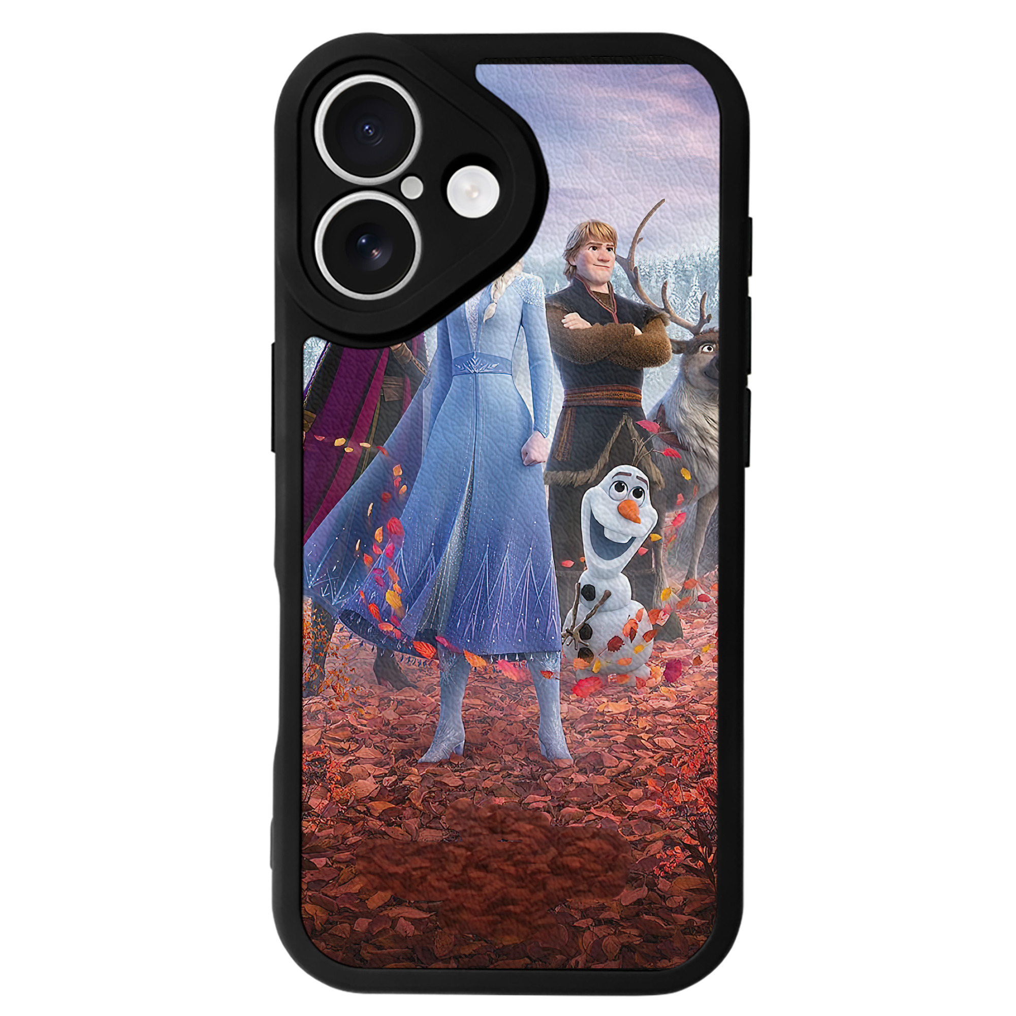（画像用） アナと雪の女王 アンナ エルサ Frozen Anna Elsa 【iPhone 16シリーズ対応】シリコンスマホケース（レザー調） 材質：シリコン
